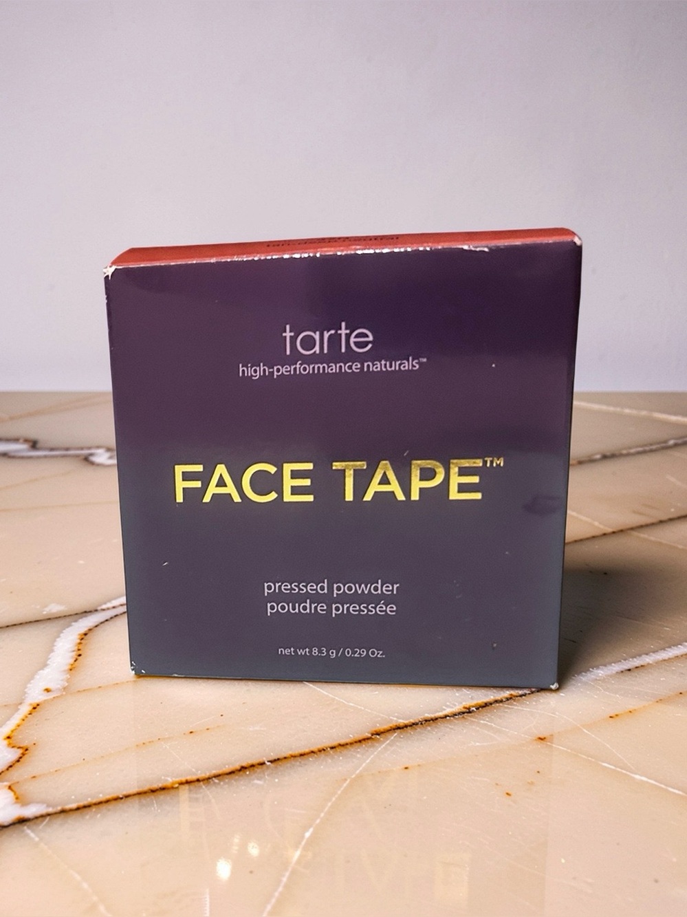 tarte Face Tape Pressed Powder - Purple Box with Gold Text